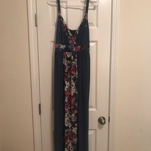 Soma Dress- Blue with Floral Print- So Soft!